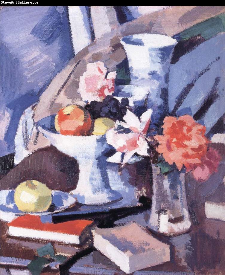 Samuel John Peploe Still Life Roses and Book